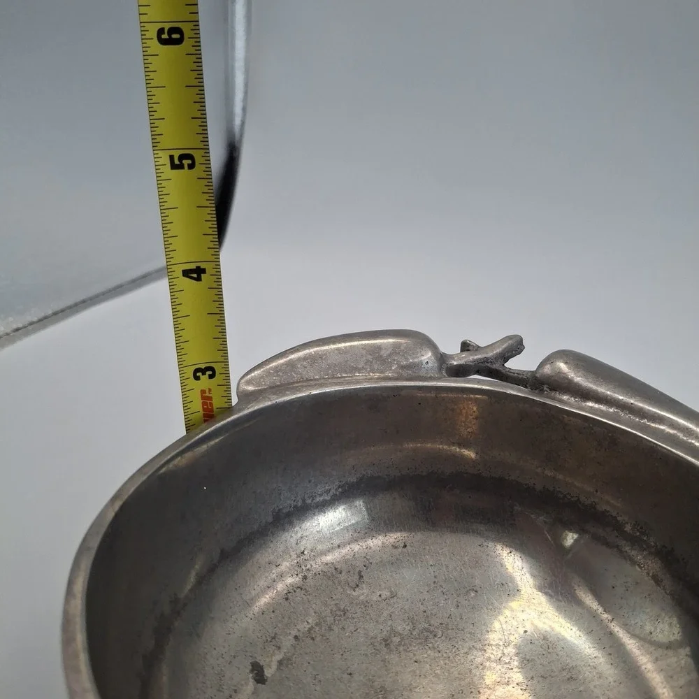 Vintage Mexican Pewter Chili Pepper Handle Bowl Poma-Uar Mexico Silver‎ Tone 6